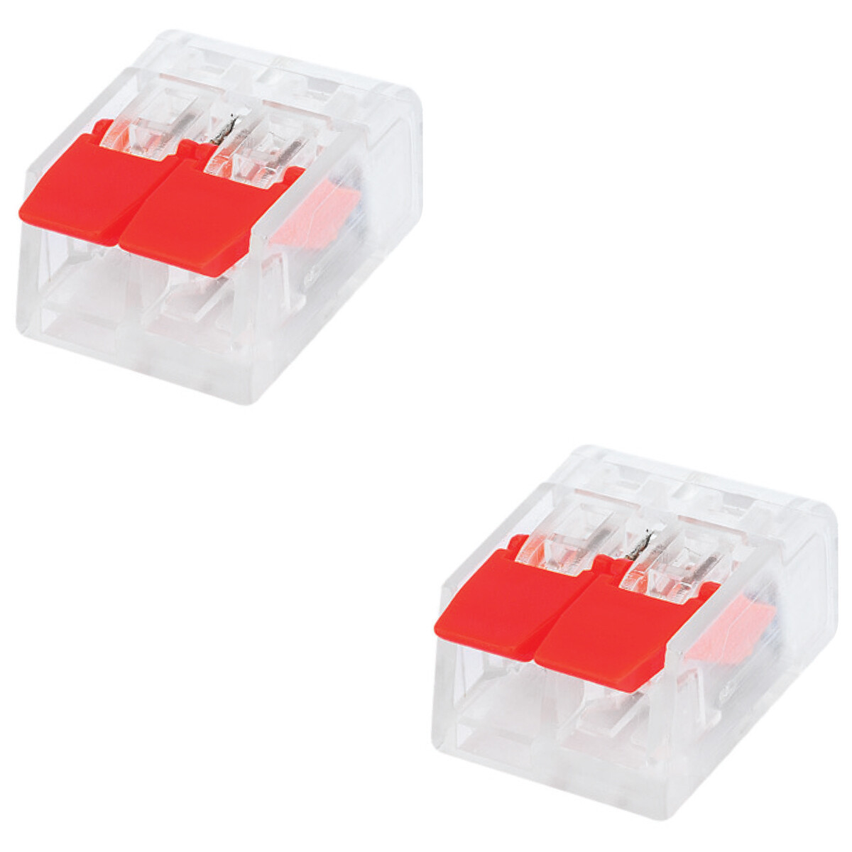 Lasklem Slim Set 2 Stuks - 2 Polig met Klemmetjes - Rood