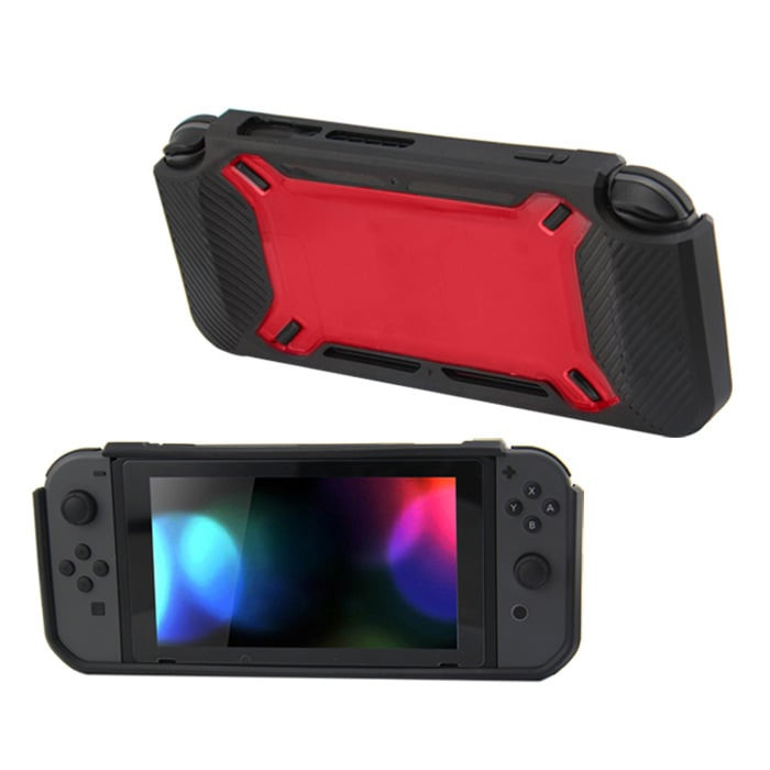 Hard Case Cover voor Nintendo Switch Beschermhoes - Rubber Touch Zwart -Rood