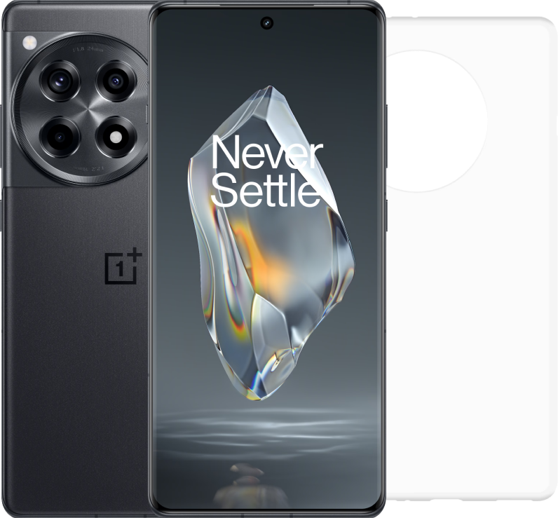 OnePlus 12R 256GB Grijs 5G + Just in Case Soft Design Back Cover Transparant