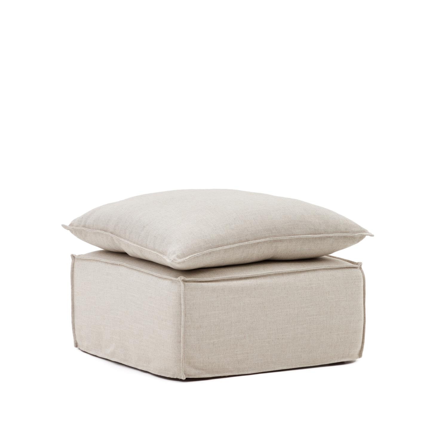 Kave Home Poef Anarela Linnen - Beige