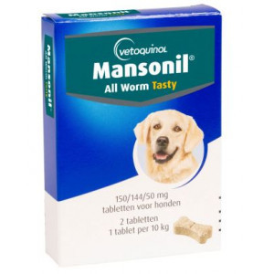 Mansonil All Worm Dog Tasty voor de hond 2 tabletten