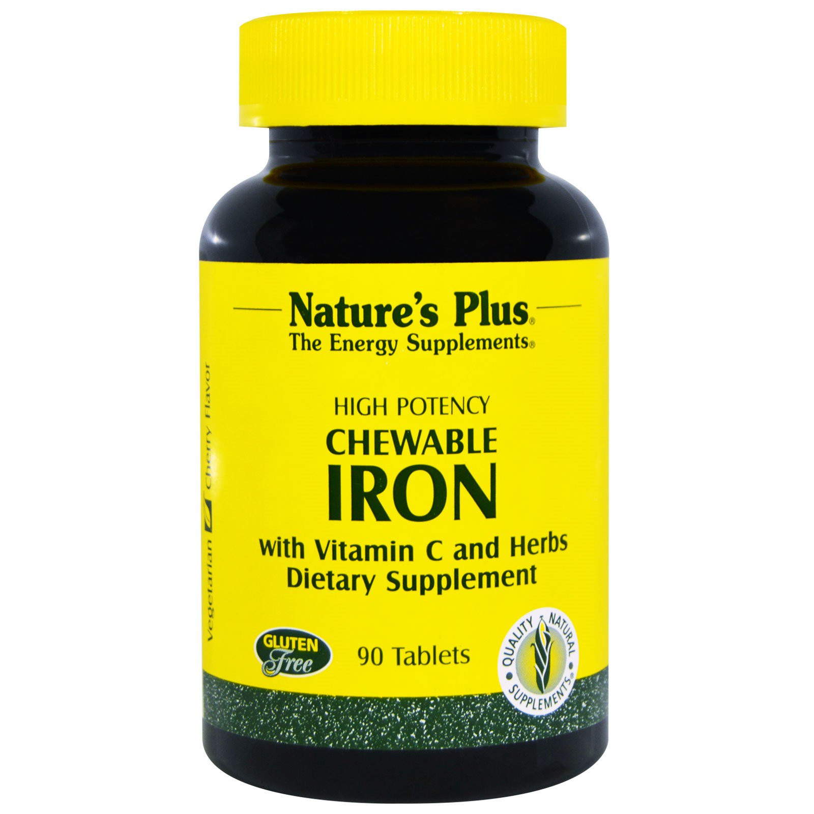 Chewable Iron, Cherry Flavor (90 Tablets) - Nature&apos;s Plus