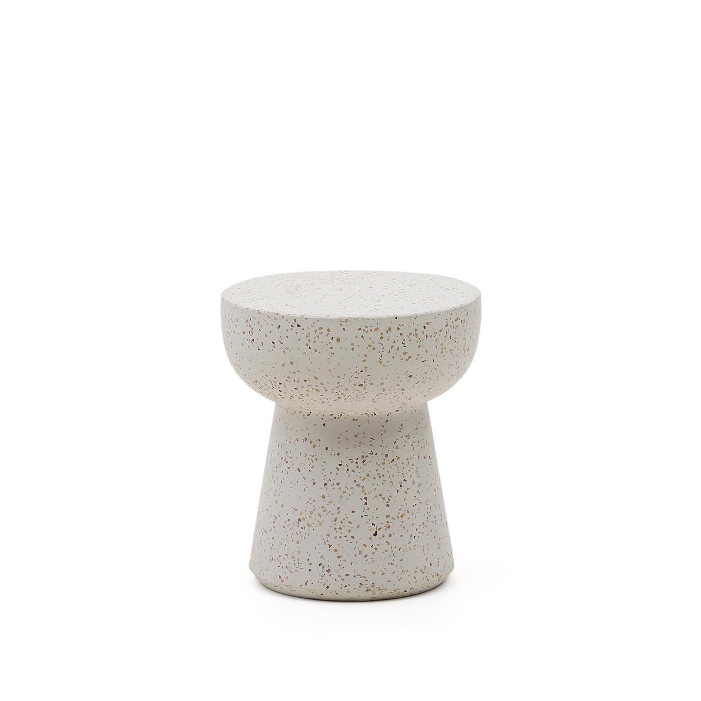 Kave Home Ronde Bijzettafel Pada Terrazzo, 40cm - Wit