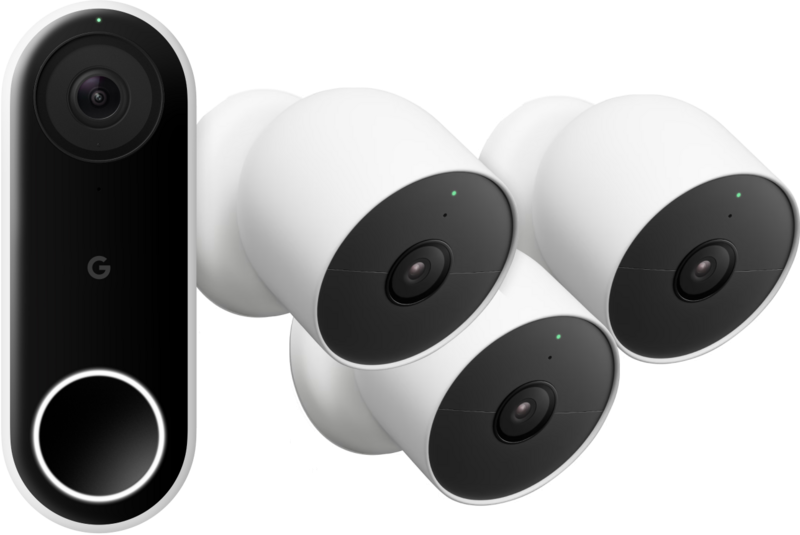 Google Nest Doorbell Wired + Google Nest Cam 3-pack