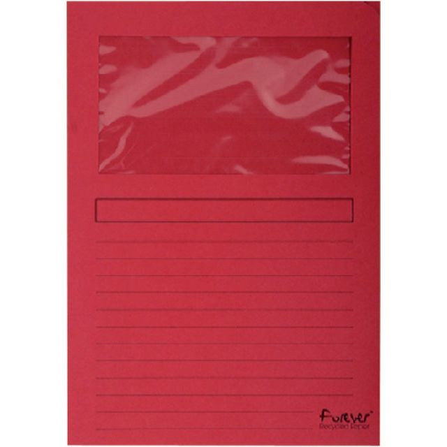 Exacompta L-map met venster Forever, pak van 100 stuks, rood