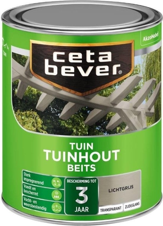 Cetabever Tuinhout Beits Transparant Zijdeglans - Lichtgrijs