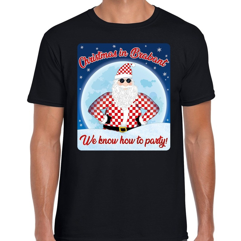 Fout kerst shirt Christmas in Brabant zwart voor heren