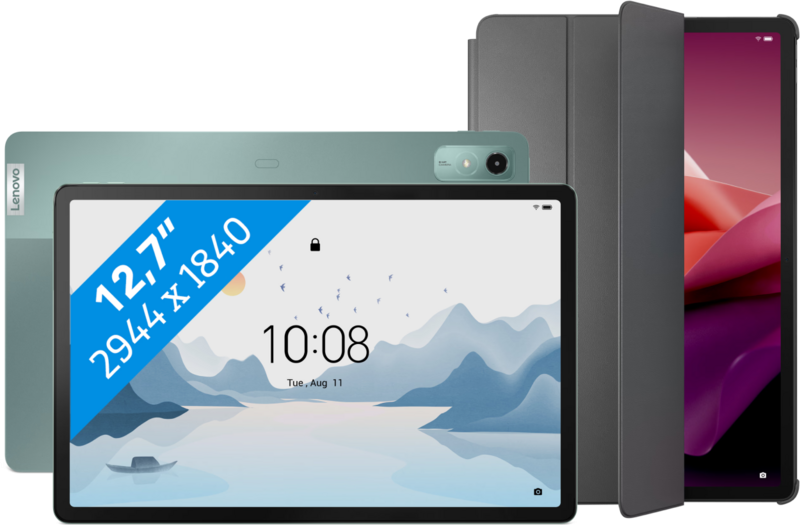 Lenovo Tab P12 Matte Display 12,7 inch 128GB Wifi Groen + Book Case Grijs