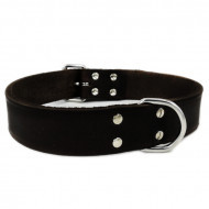 Leren Halsband Zwart 55 cm x 25 mm