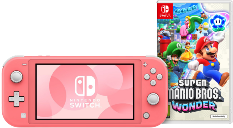 Nintendo Switch Lite Koraal + Super Mario Bros. Wonder