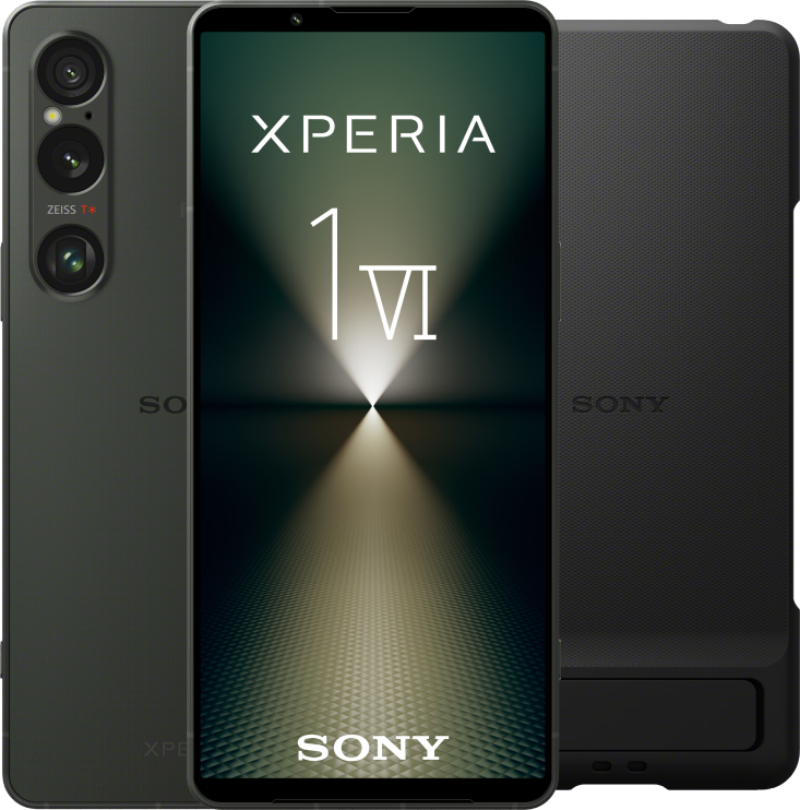 Sony Xperia 1 VI 256GB Groen 5G + Sony Back Cover Zwart met Standaard