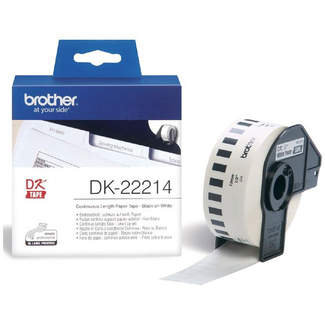 Etiket Brother DK-22214 12mm thermisch 30-meter wit papier