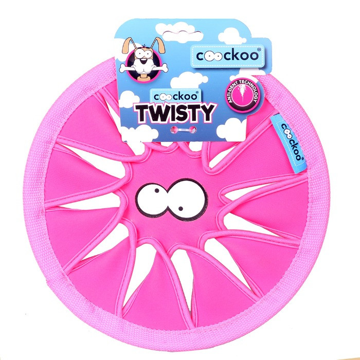 Coockoo twisty frisbee waterspeeltje hondenspeelgoed roze