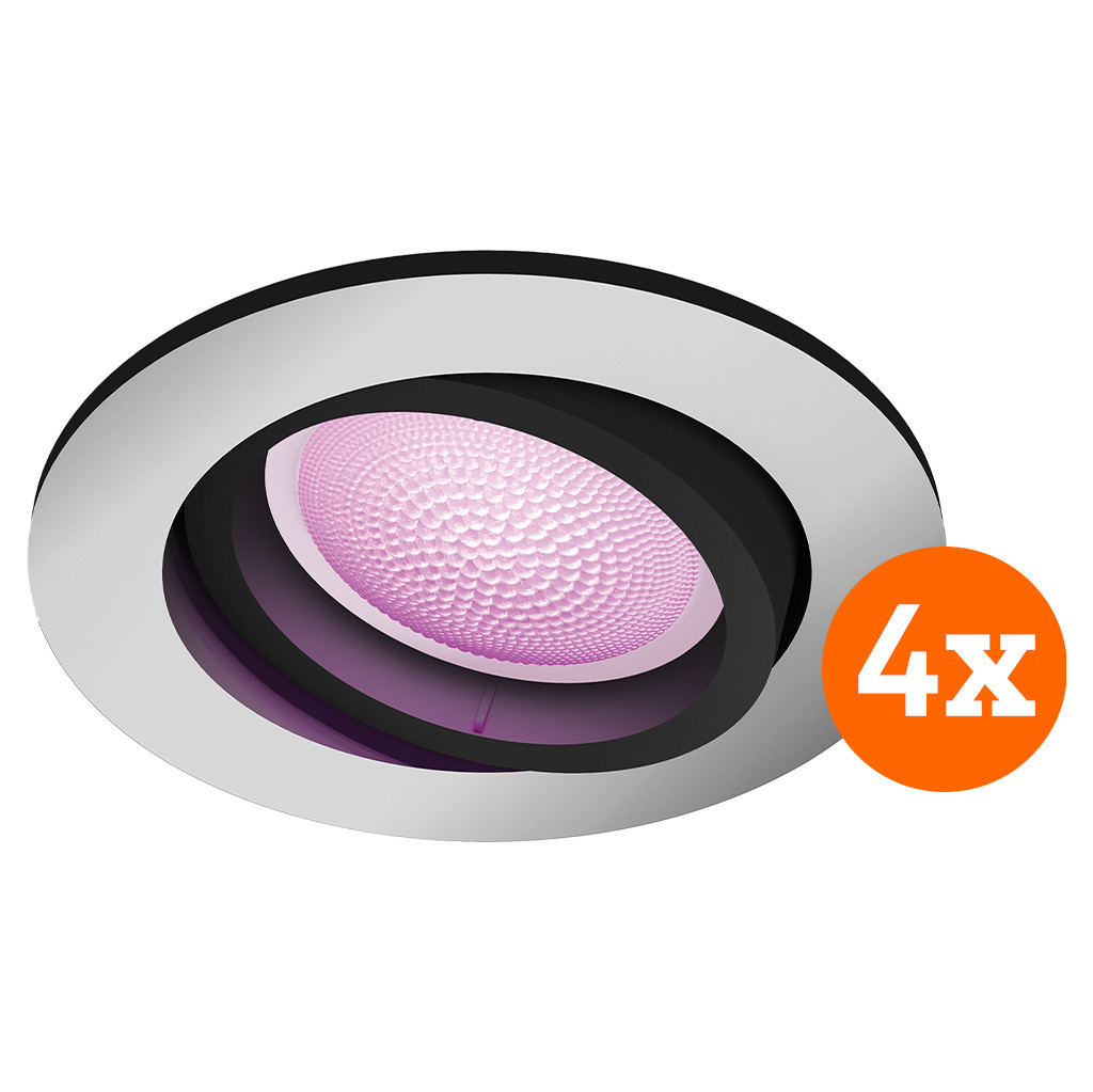 Philips Hue Centura inbouwspot White & Color rond Aluminium 4-pack