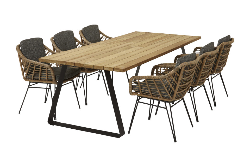 4 Seasons Cottage tuinstoel + Taste Basso tuintafel 240x100 cm.