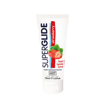 HOT Superglide - Edible Waterbased Lubricant - Strawberry - 3 fl oz / 75 ml