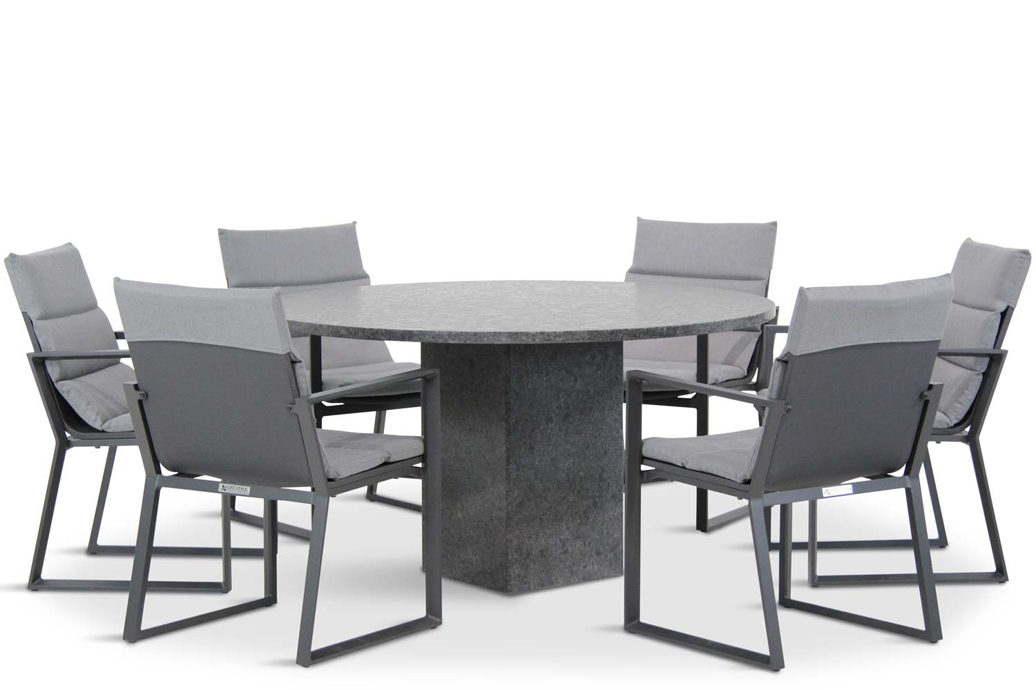 Lifestyle Treviso/Graniet 140 cm dining tuinset 7-delig