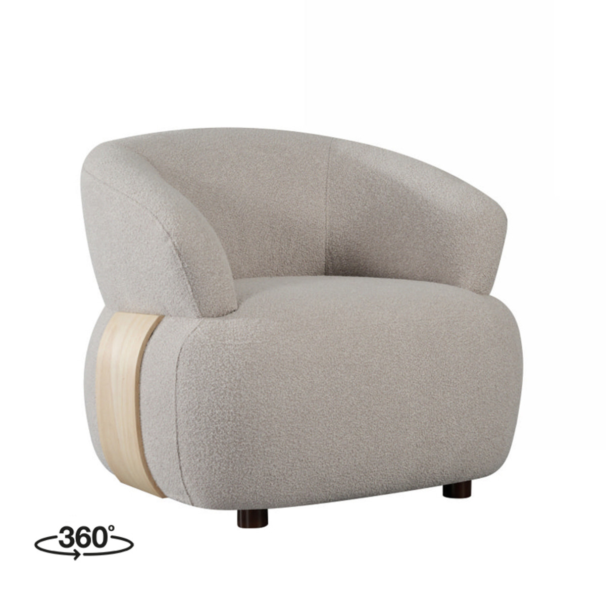 LABEL51 Fauteuil Valenza - Naturel - Boucle - Naturel Eiken