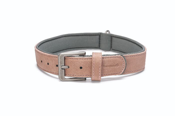 Beeztees Balacron Ax kunstleer roze halsband hond - 47-57cm x 30mm