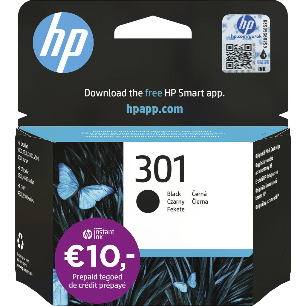 HP 301 Cartridge Zwart