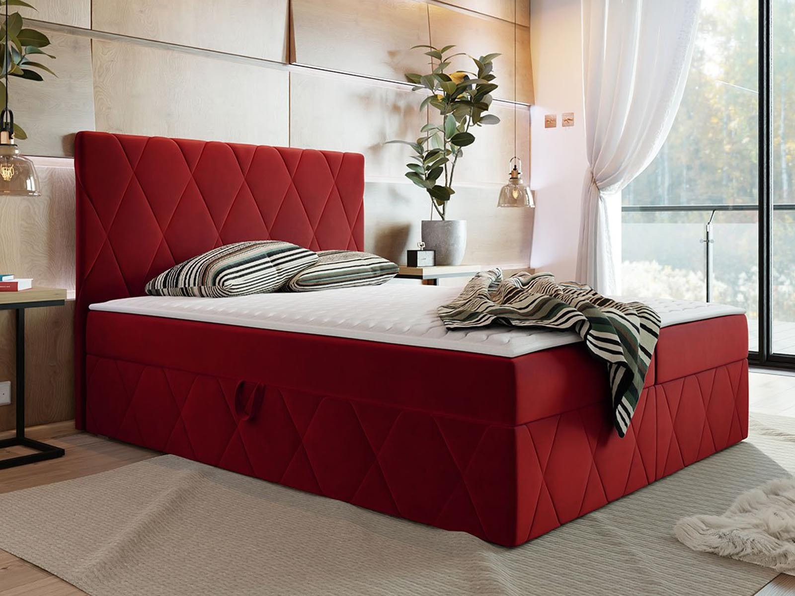 Boxspring SIMONA 160x200 cm rood