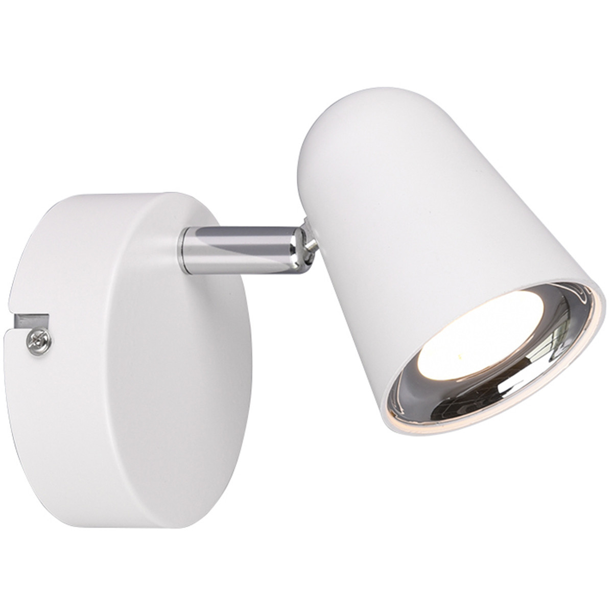 LED Wandspot - Trion Toluno - 3W - Warm Wit 3000K - 1-lichts - Rond - Mat Wit - Kunststof