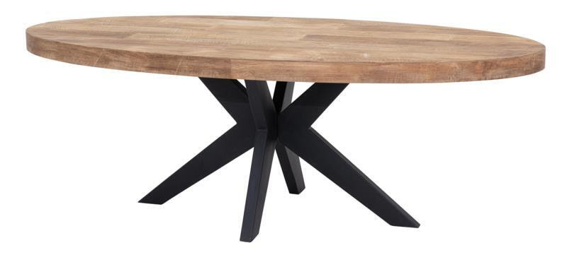 DTP Home Ovale Eettafel Darwin Teakhout - Bruin, Zwart - Ovaal