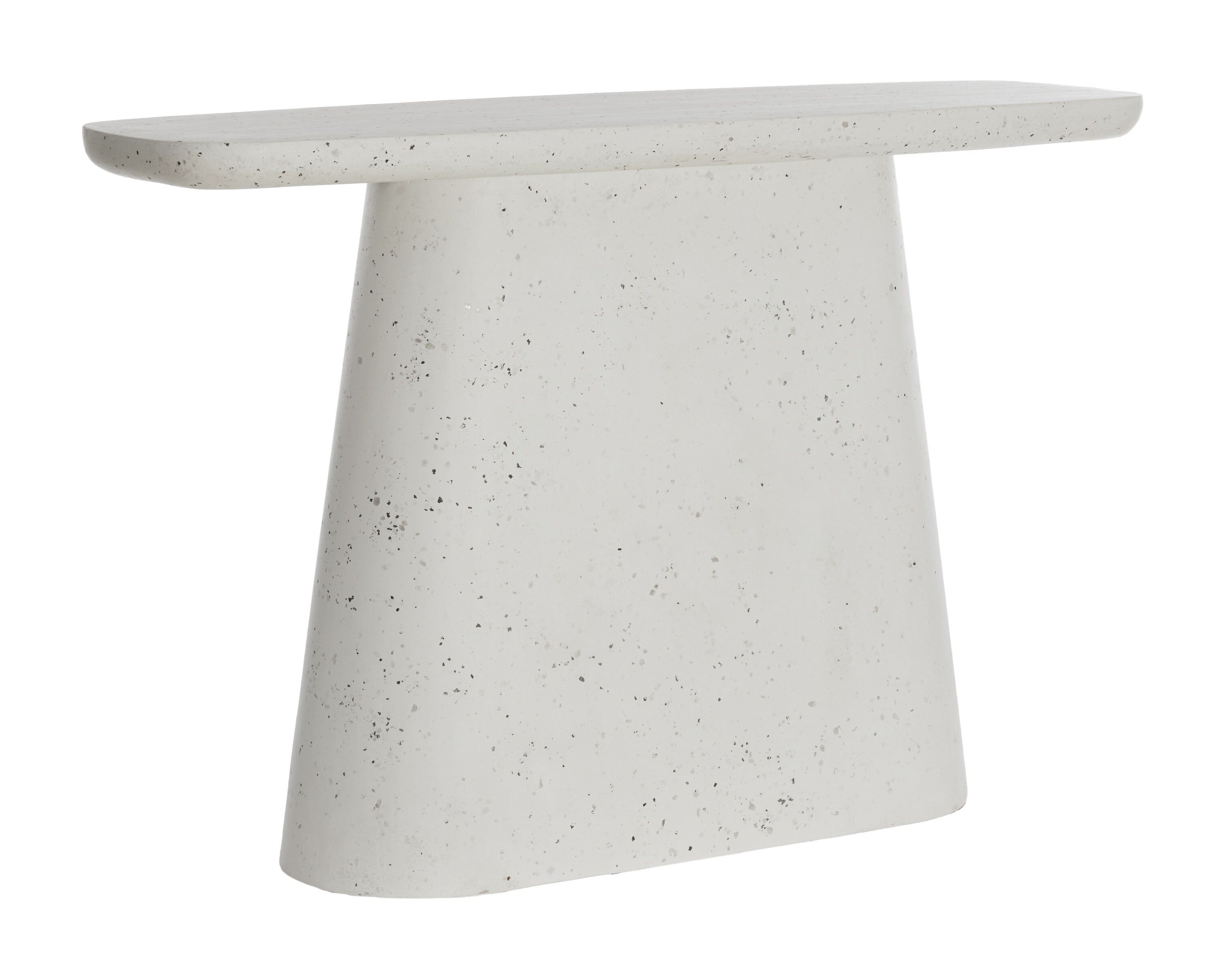 Light & Living Deens Ovale Sidetable Hamura Terrazzo, 120cm - Wit