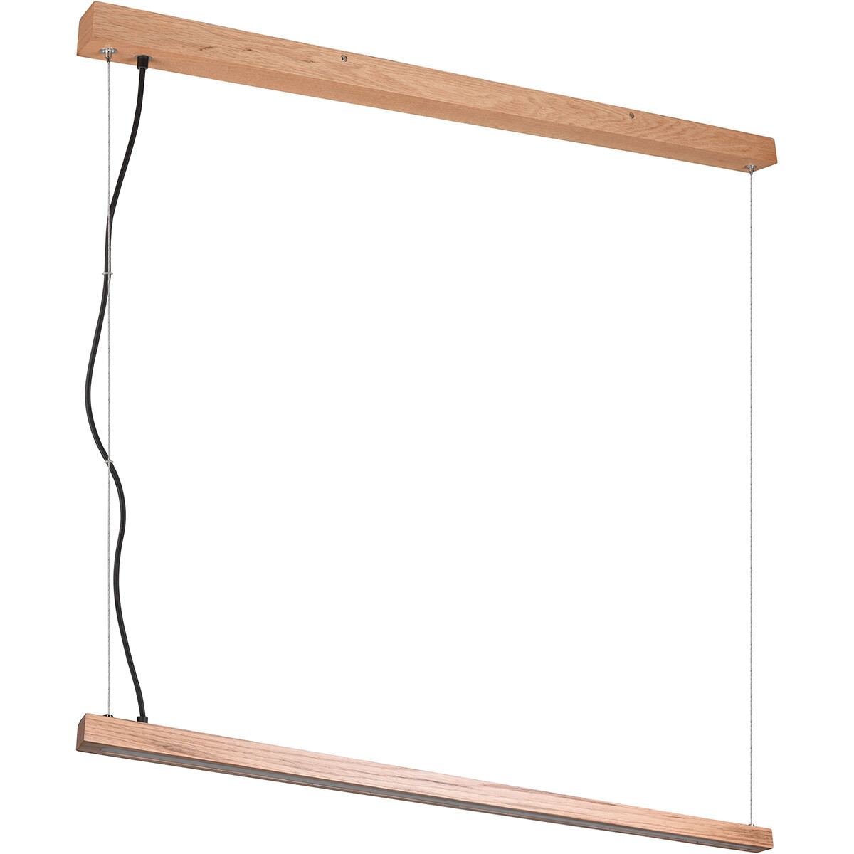 LED Hanglamp - Hangverlichting - Trion Bulloni - 27.5W - Warm Wit 3000K - Dimbaar - Rechthoek - Mat Bruin - Hout