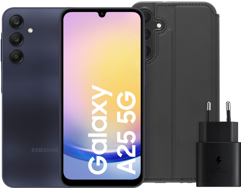 Samsung Galaxy A25 128GB Zwart 5G + Accessoirepakket