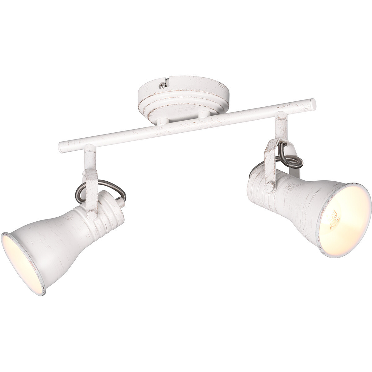 LED Plafondspot - Plafondverlichting - Trion Sanita - E14 Fitting - 2-lichts - Rechthoek - Antiek Wit - Aluminium