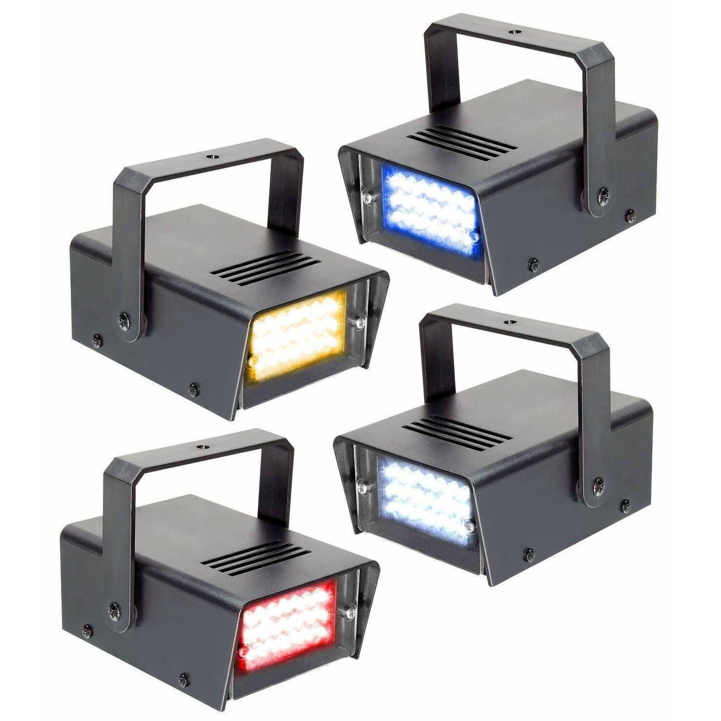 BeamZ BMS24SET - 4x LED stroboscoop - Rood, Geel, Blauw en Wit