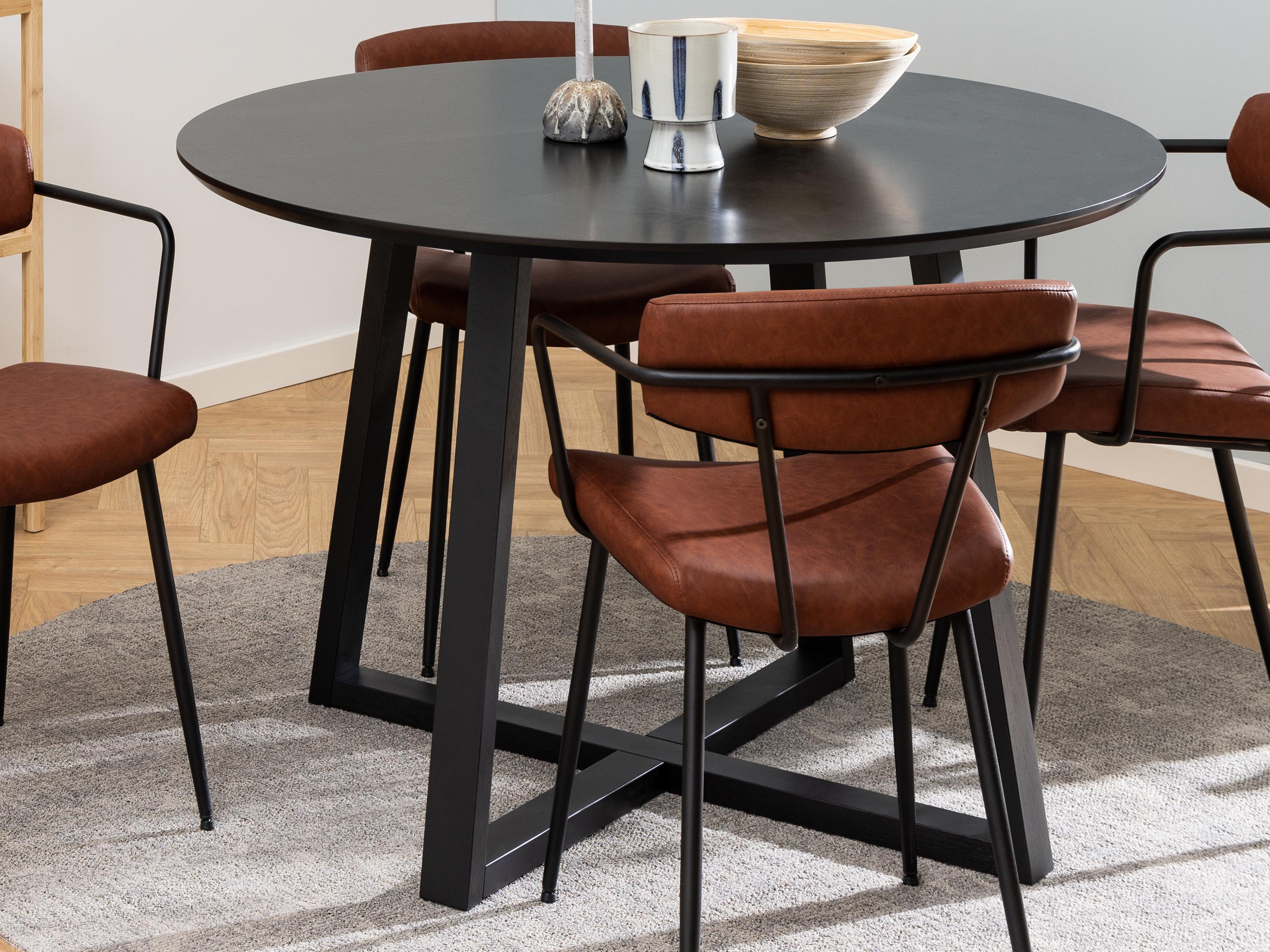 Ronde eettafel MELINA Ø120 cm zwart