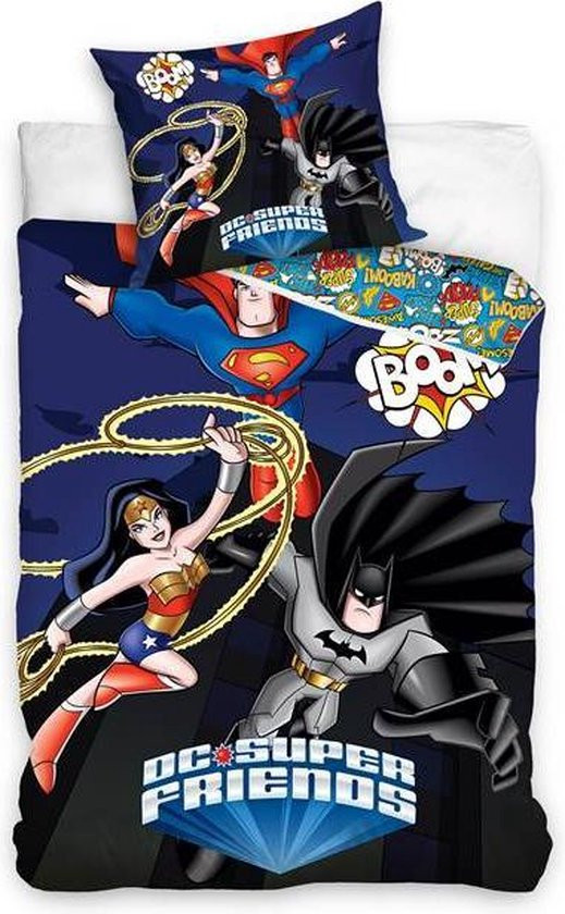 Dc Comics Dekbedovertrek Super Friends 140 x 200 cm - 70 x 80 cm - katoen