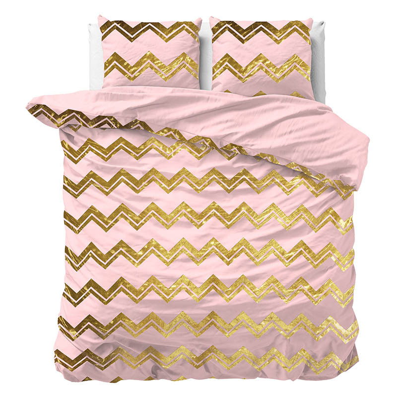 Dekbedovertrek Glamour Wave - Lits-Jumeaux (240x220 cm) - Roze Microvezel - Dessin: Patroon, Luxe - Sleeptime - Dekbed-Discounter.nl