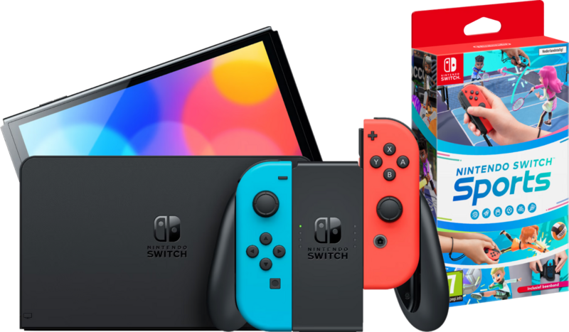 Nintendo Switch OLED Rood/Blauw + Nintendo Switch Sports