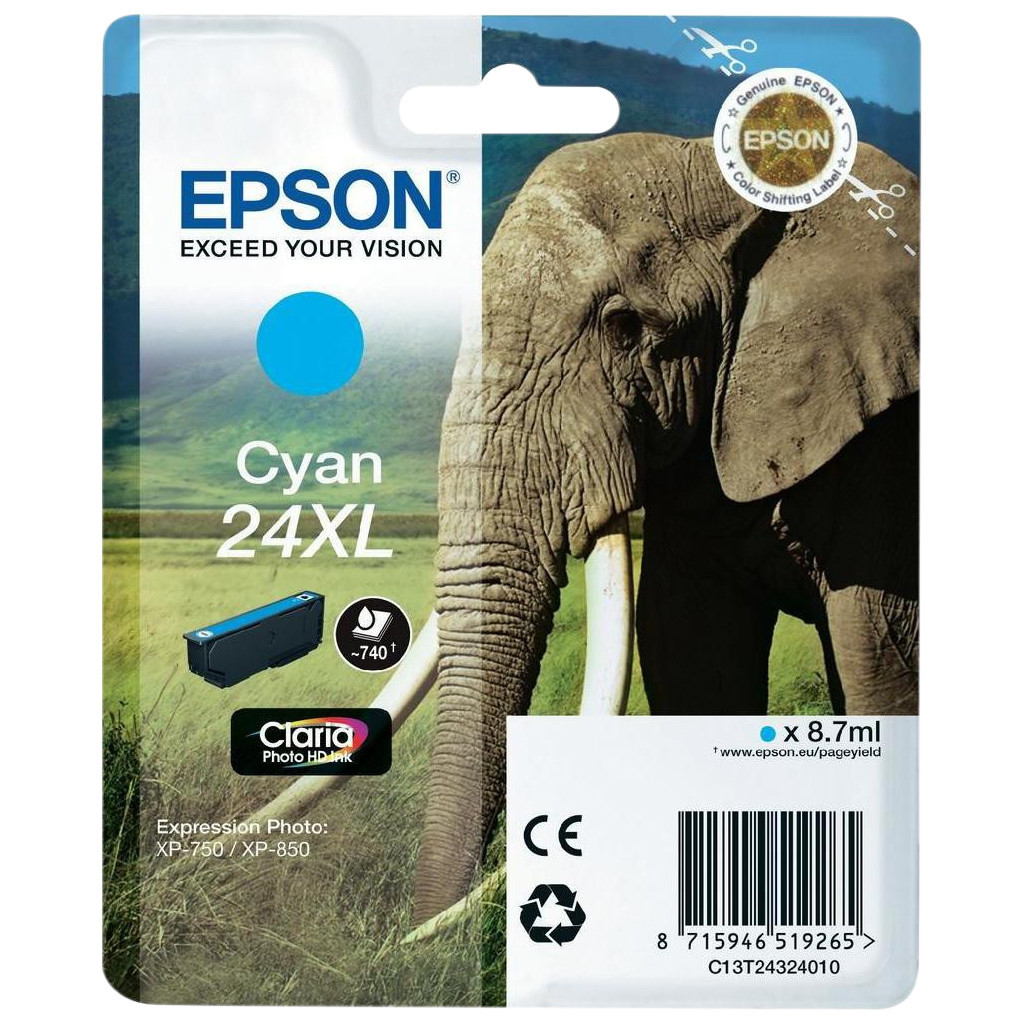 Epson 24XL Cartridge Cyaan