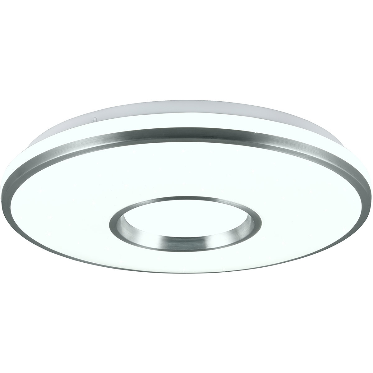 LED Plafondlamp - Plafondverlichting - Trion Reli - 21W - Aanpasbare Kleur - RGB - Afstandsbediening - Dimbaar - Sterlicht - Rond - Geborsteld Aluminium - Kunststof