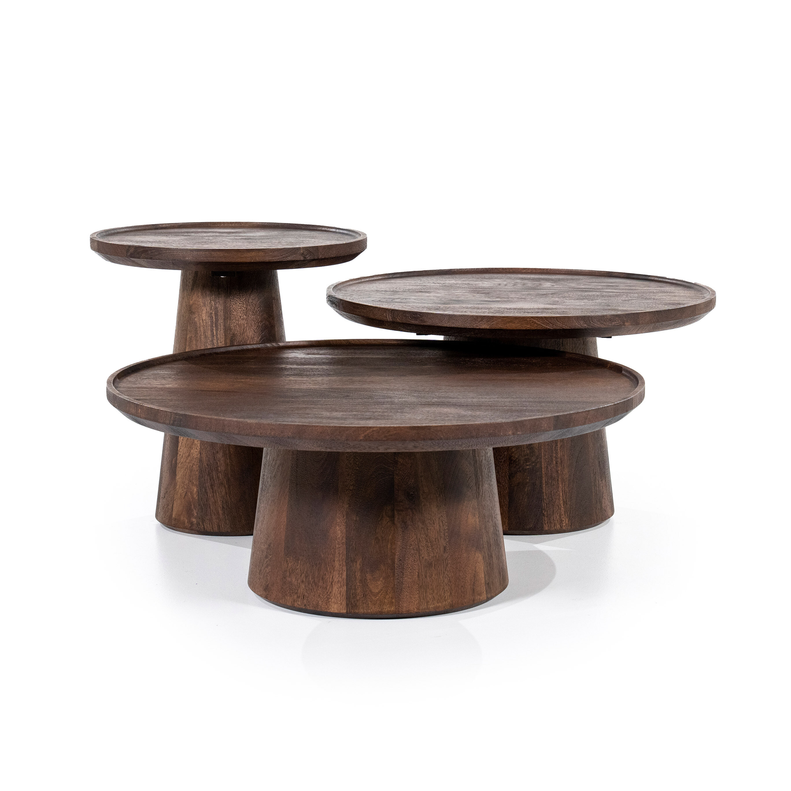 Eleonora Salontafel Ron Set van 3 stuks - Bruin - Rond