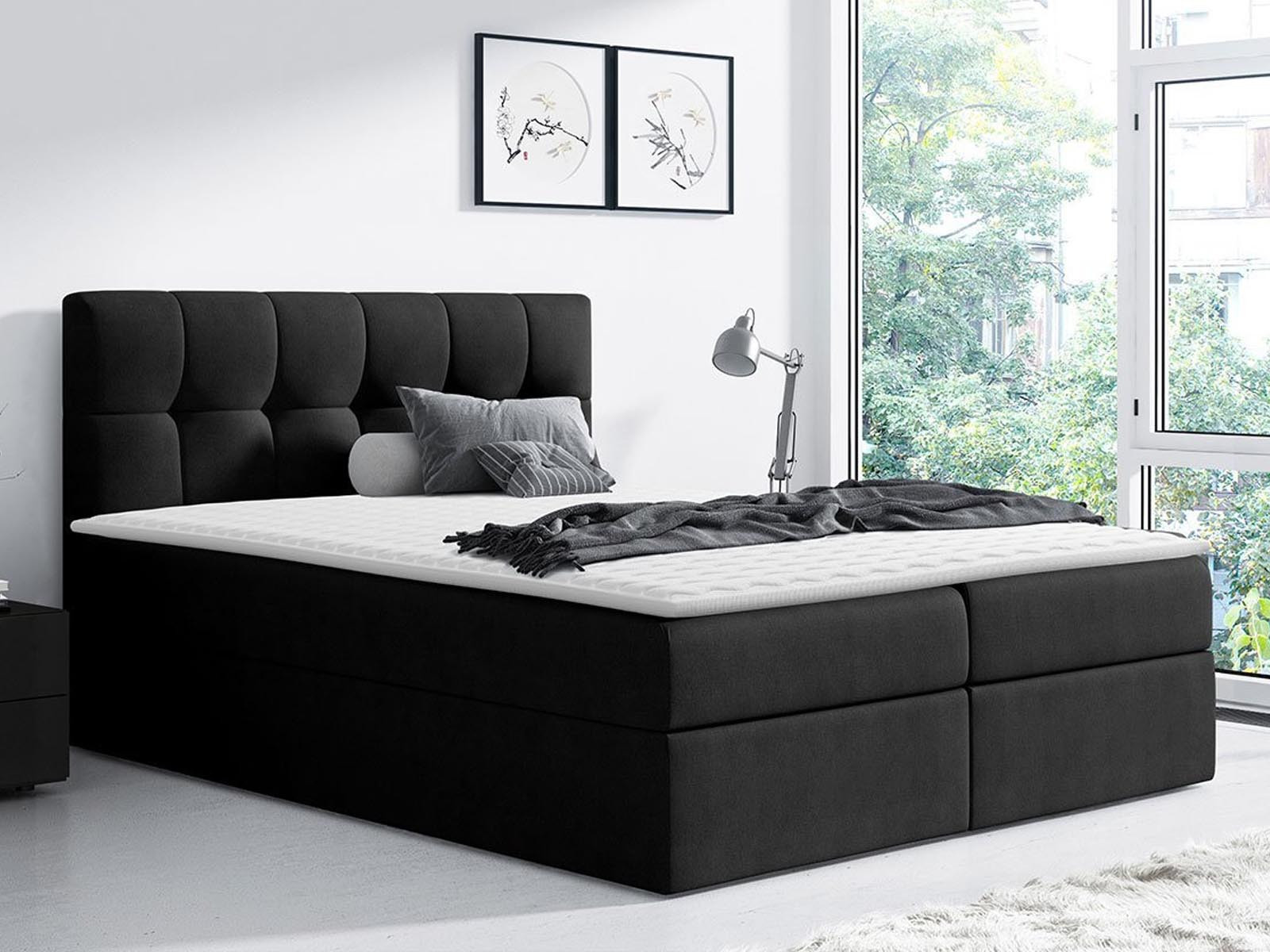 Boxspring RINNO 160x200 cm zwart