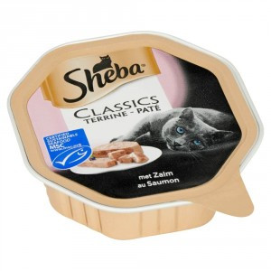 Sheba Classics paté met zalm natvoer kat (kuipjes 85 g) 44 x 85 g