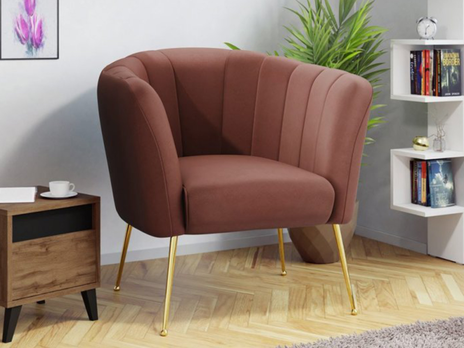 Fauteuil GILARDI lichtbruin