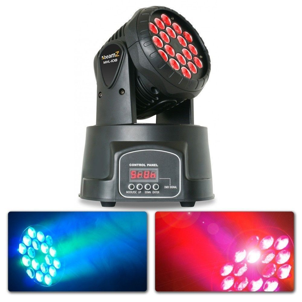 Retourdeal - BeamZ MHL108MK4 Compacte moving head 18x 3W RGB LEDs