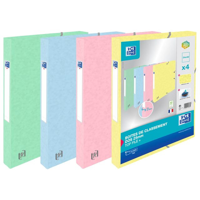 Elastobox Oxford Top File+ A4 25mm pastel assorti | 8 stuks