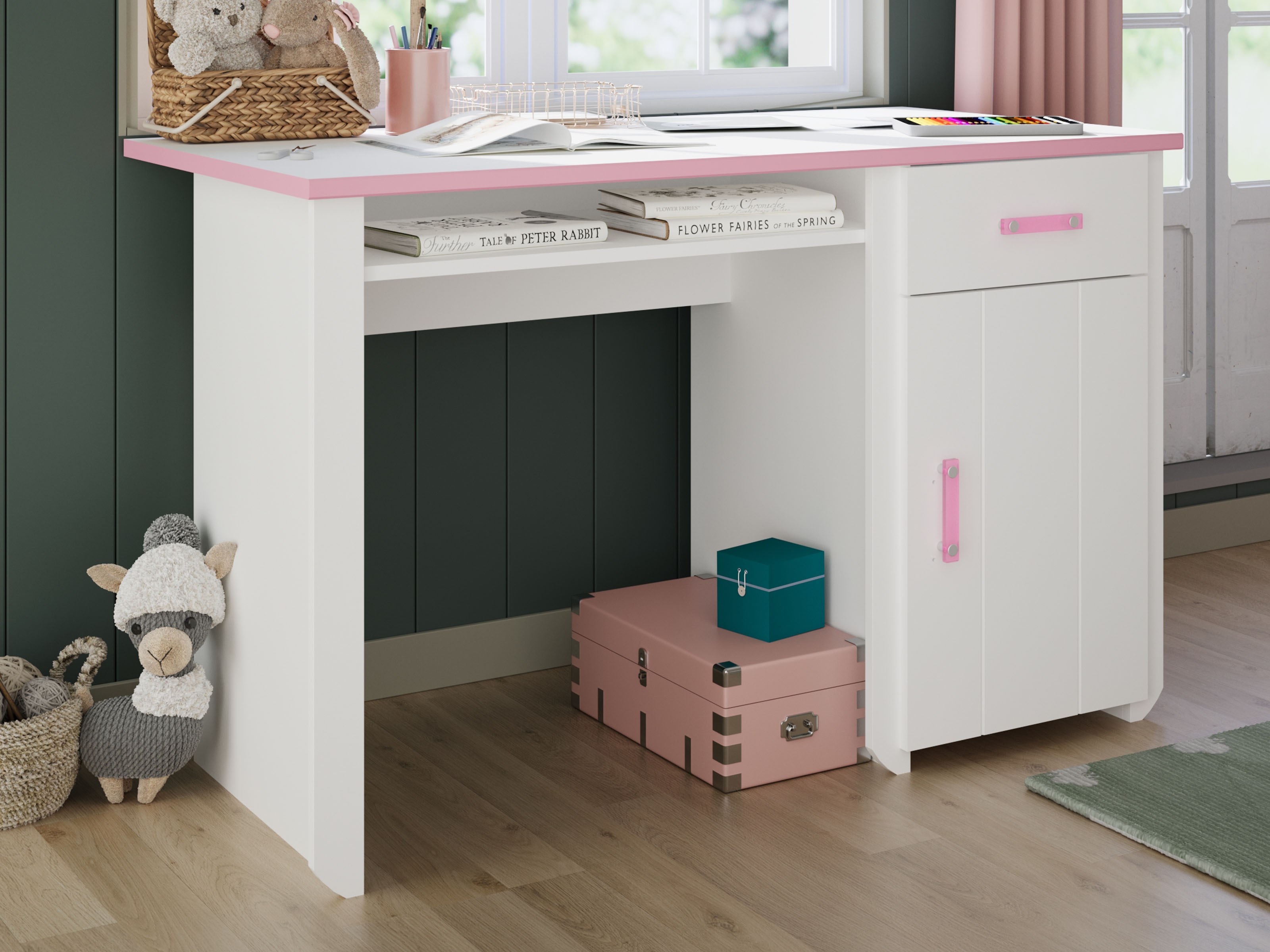 Bureau ROBINSON wit/roze