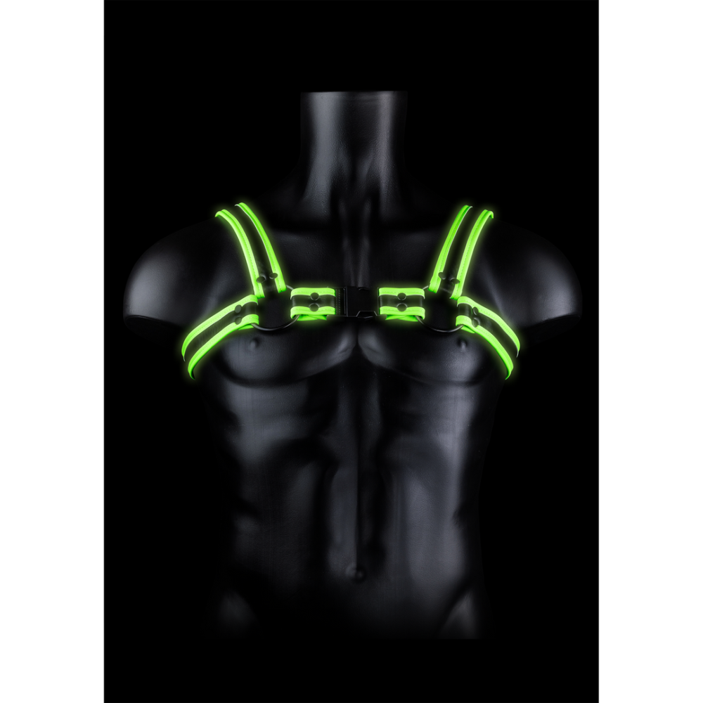 Ouch! by Shots Buckle Harness - Glow in the Dark - L/XL