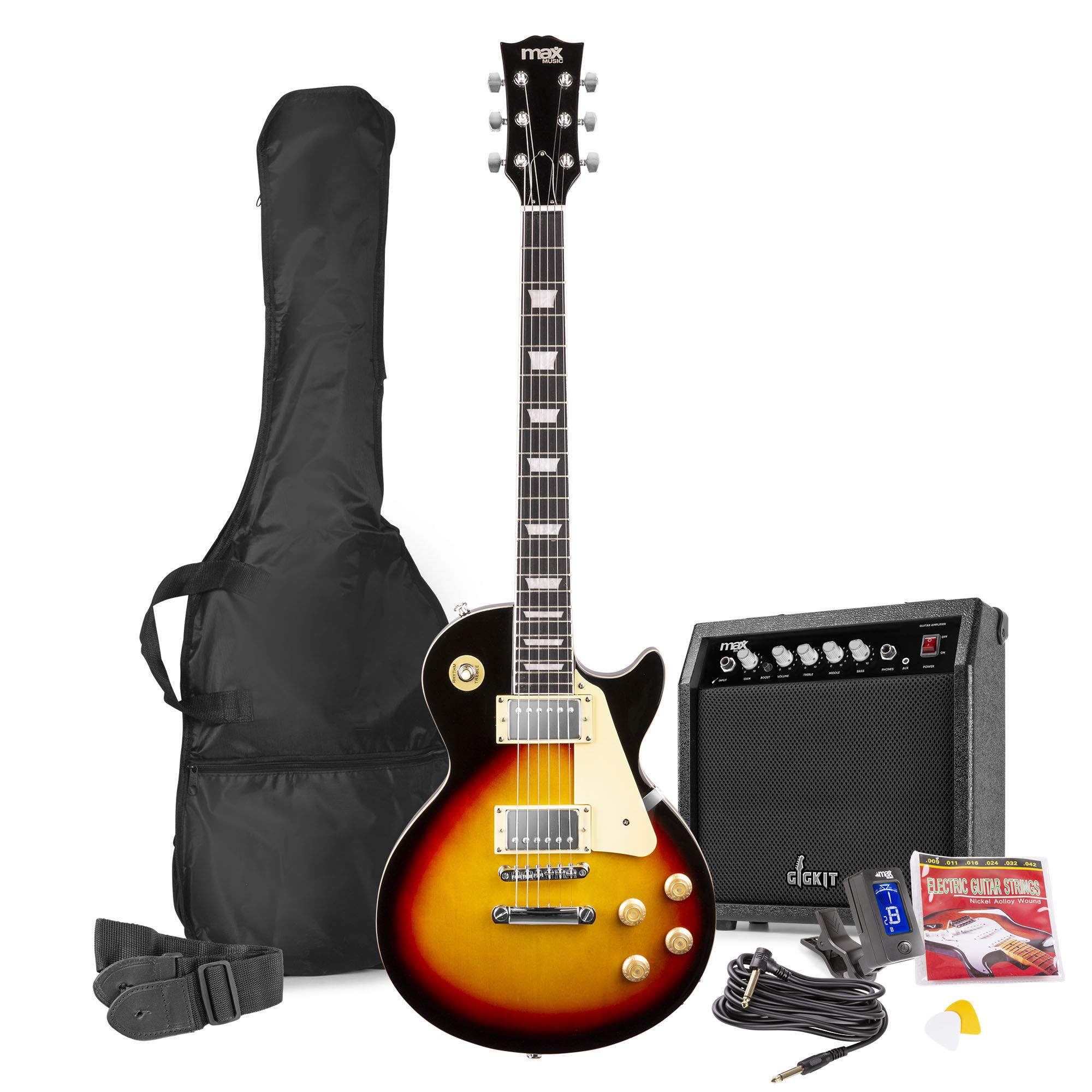 Max Gigkit LP Elektrische gitaar - complete set met 40 Watt versterker