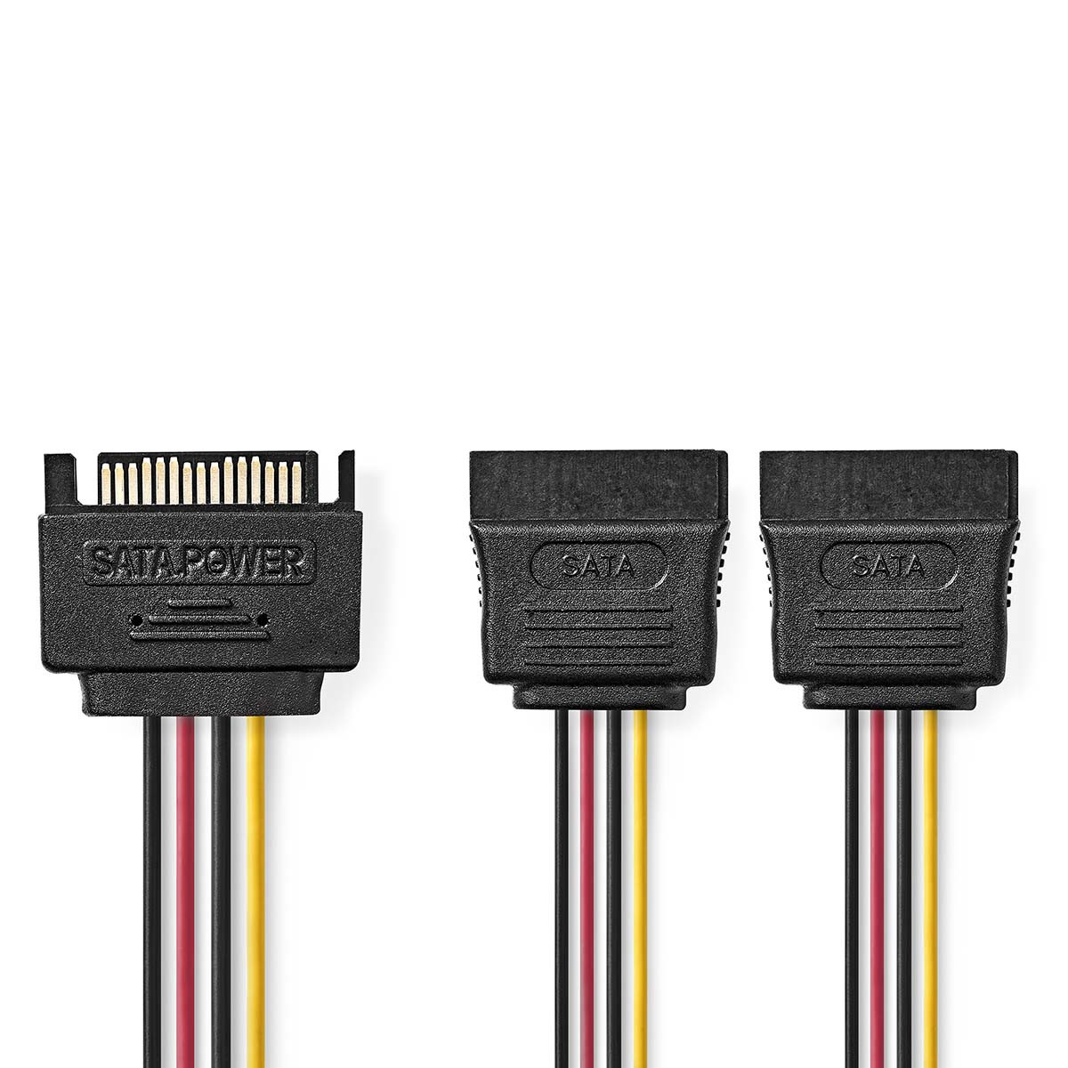 Interne Voedingskabel | SATA 15-Pins Male - 2x SATA 15-Pins Female | 0,15 m | Diverse