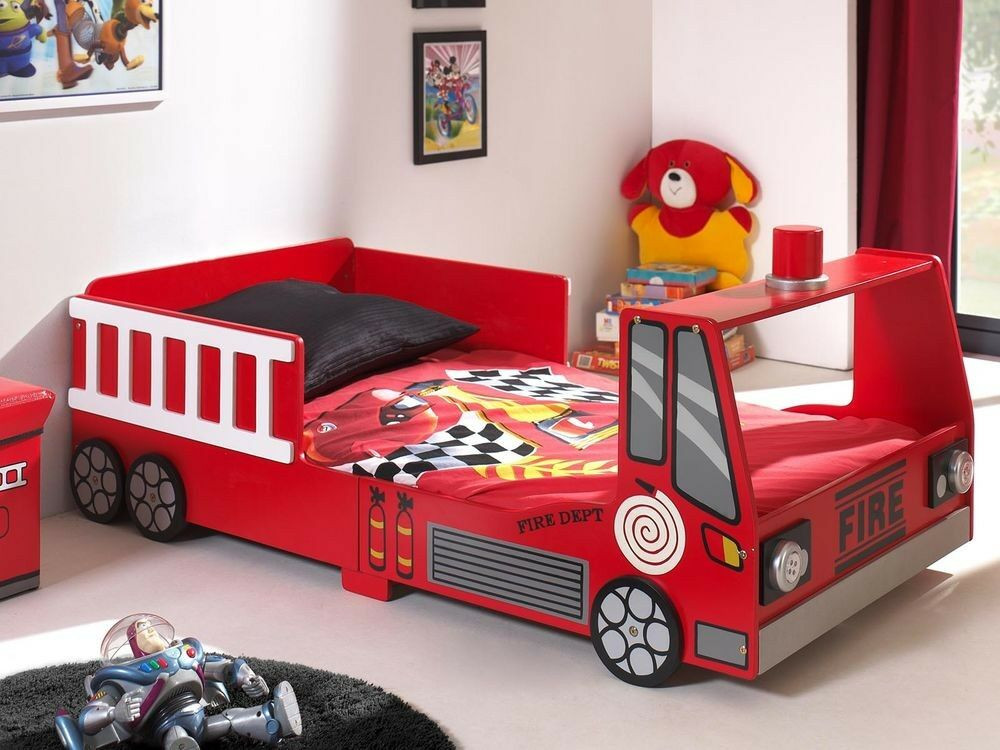 Bed Junior BRANDWEERWAGEN 70x140 cm rood