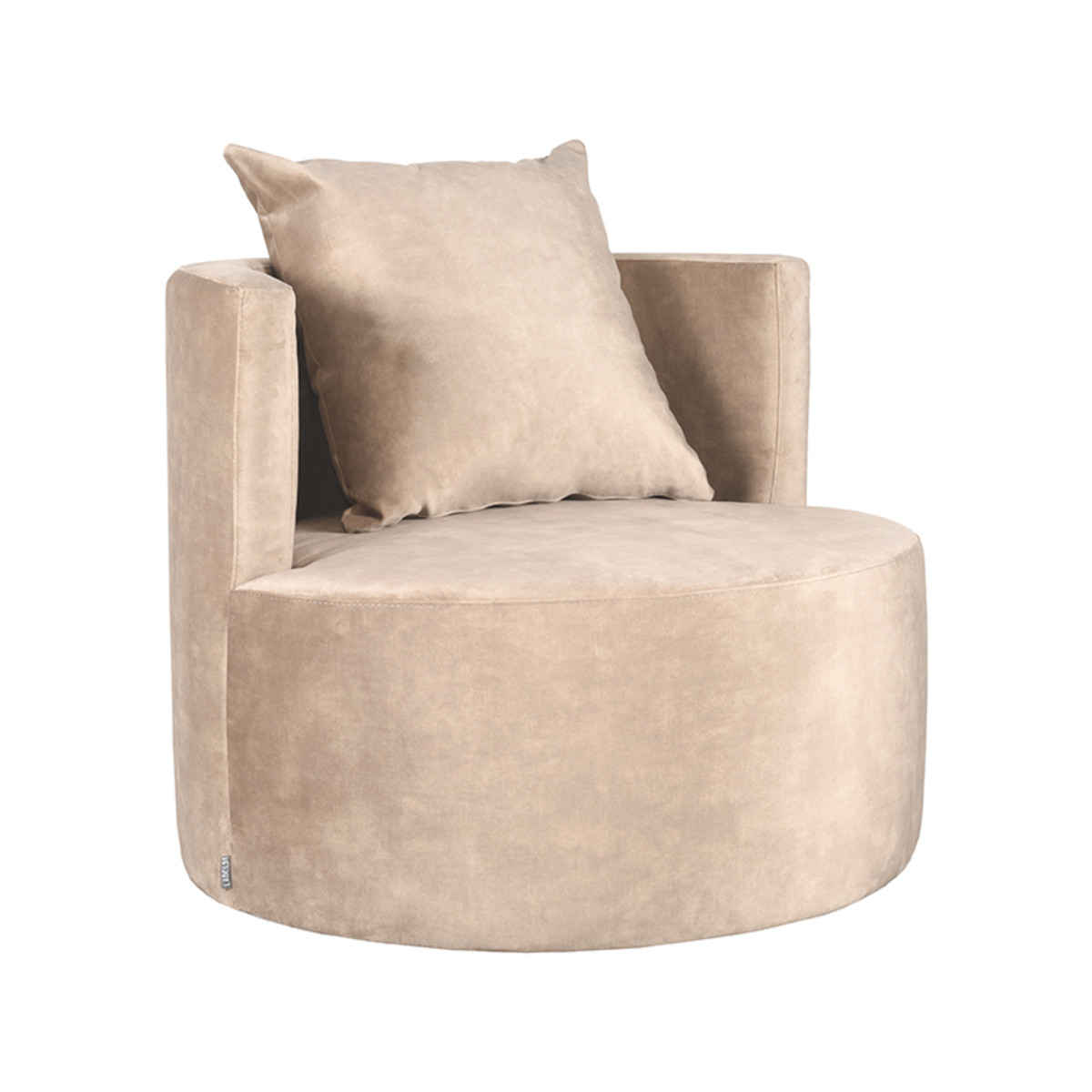 LABEL51 Fauteuil Evy - Zand - Velours - 90 cm